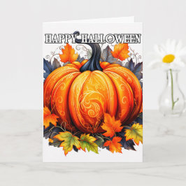 Färgfärgad dekorativ Happy halloween Pumpkin Kort