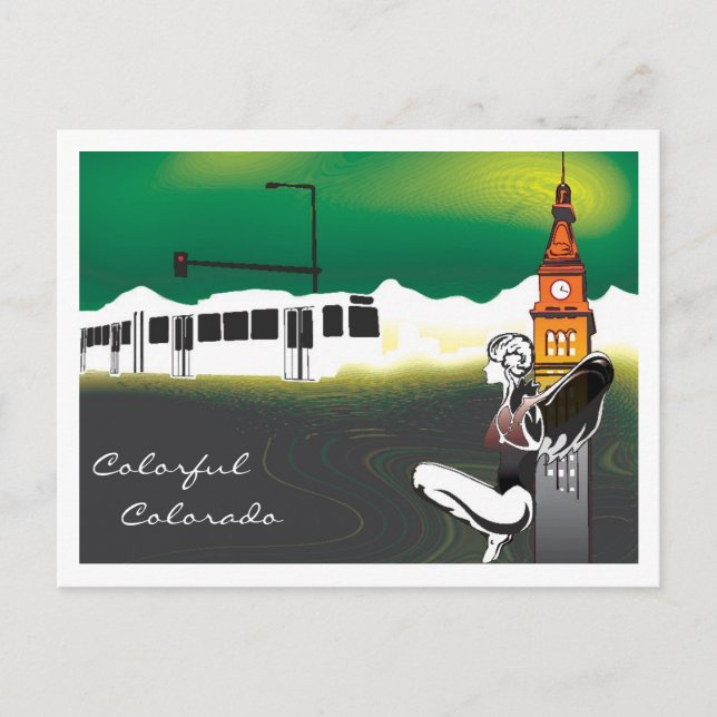 Färgfärgad färgado. vykort (Framsida)