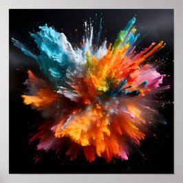 Färgfärgad färgexplosion av abstrakt poster
