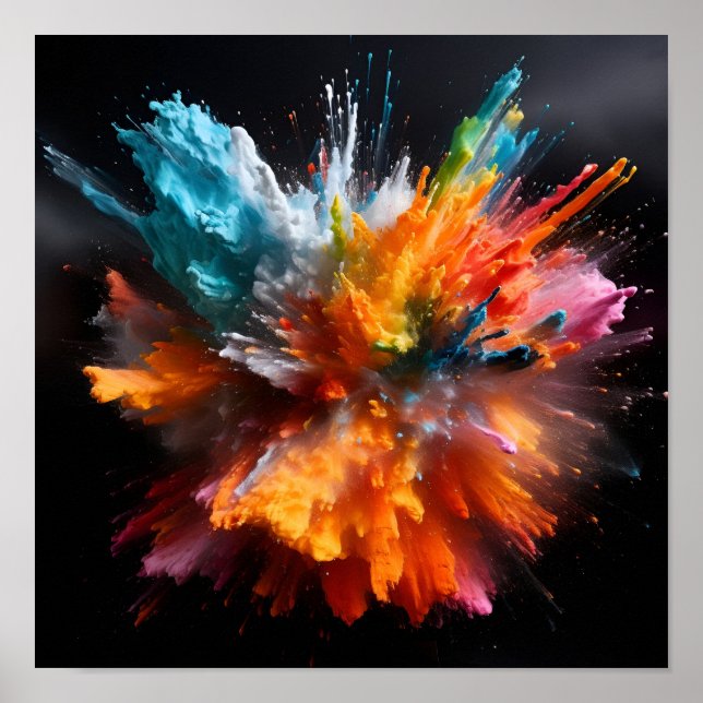 Färgfärgad färgexplosion av abstrakt poster (Framsidan)