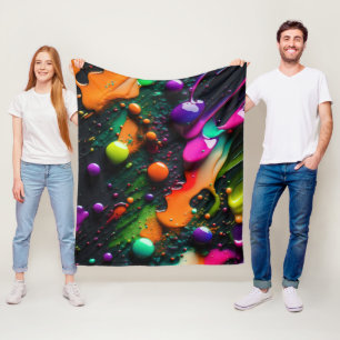 Färgfärgad färgplatta 3d Färg Paint Boll Fleecefilt