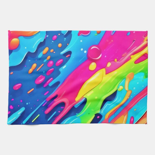 Färgfärgad färgplatta kökshandduk (Horisontell)