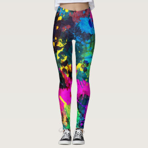 Färgfärgad färgplatta leggings