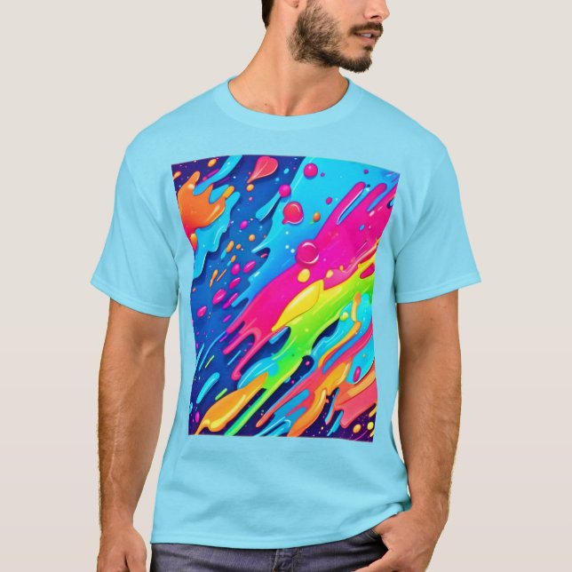 Färgfärgad färgplatta t shirt (Framsida)