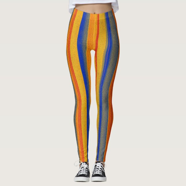 Färgfärgad färgplatter Rand #2 Leggings (Framsida)