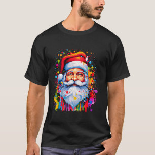 Färgfärgad Jultomten-färgspridare Julgran T Shirt