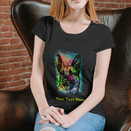 Färgfärgad målning Hund T-Shirt