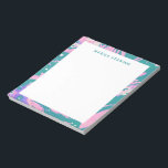 Färgfärgad marmorerad färg i Rosa och Grönt med Na Anteckningsblock<br><div class="desc">En söt och färgstark design av marmorerad och snurrande färg i en färgstark kombination av rosa och grönt,  personlig med ditt namn. Kontakta mig med frågor eller förfrågningar.</div>