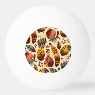 Färgfärgad Tropical Fruit Mix Mönster Pingisboll
