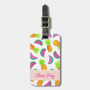 Färgfärgad vattenfärgad ananas vattenmelon mönster bagagebricka