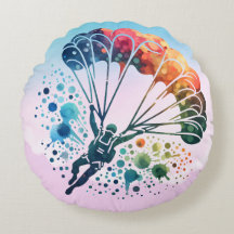 Färgfärgad vattensfärgad Skydiver