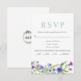 Färgfärgad vildblomma vår bröllop OSA kort