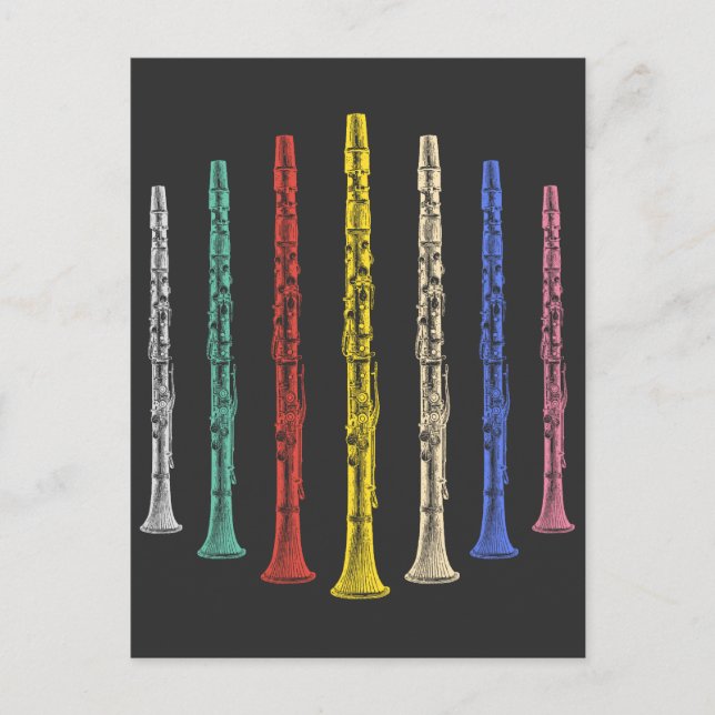Färgfärgade Clarinets Vykort (Framsida)