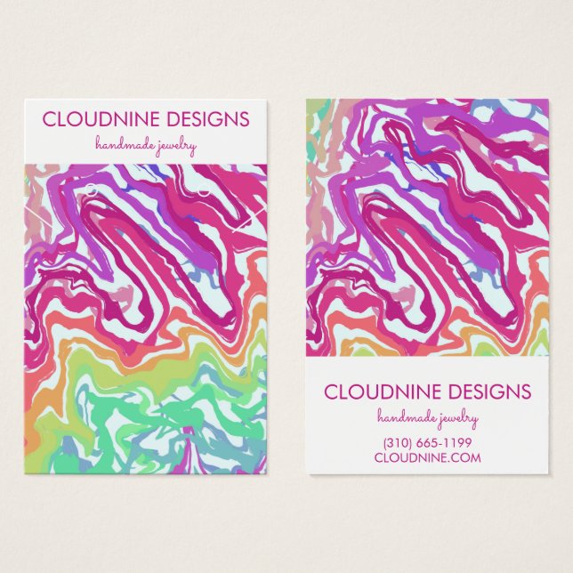 Färgfärgade färgpigment Skärmar för uppläsning av  Visitkort (Framsida & baksida)