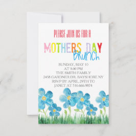 Färgfärgade inbjudningskort med brunch mors dag