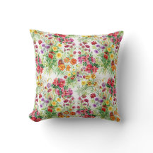 Färgfärgade vattensfärgade sommarblommor