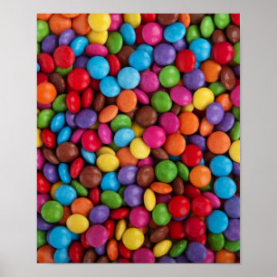 Färgfärgat chokladgodis poster