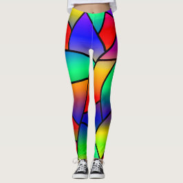 Färgfärgat färgat färgat färgat glaserat rött, blå leggings