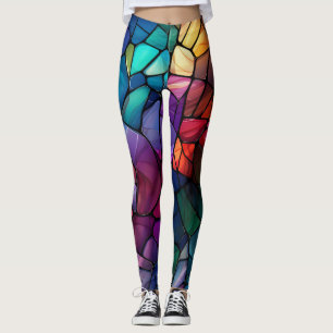Färgfärgat, färgat, glaserat, levande, flashfärgat leggings