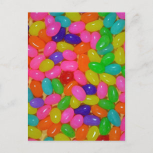 Färgfärgat jellybökskandy vykort