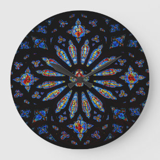 Färgfärgat kyrkglas stor klocka