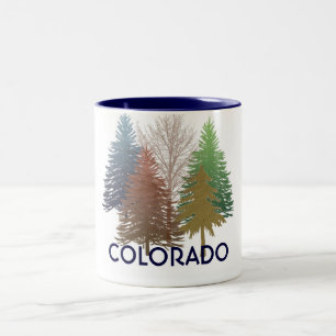 Färgfärgat träd kaffe mugg