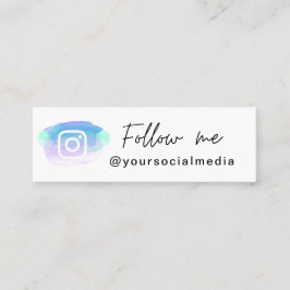 Färgfärgat vattenfärgspenselinstagram Följ QR-kod Mini Visitkort