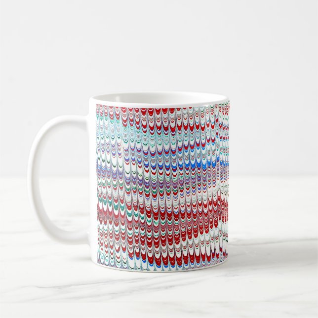 Färgfärgat viktorianskt marmorerat Pappert hölje Kaffemugg (Vänster)