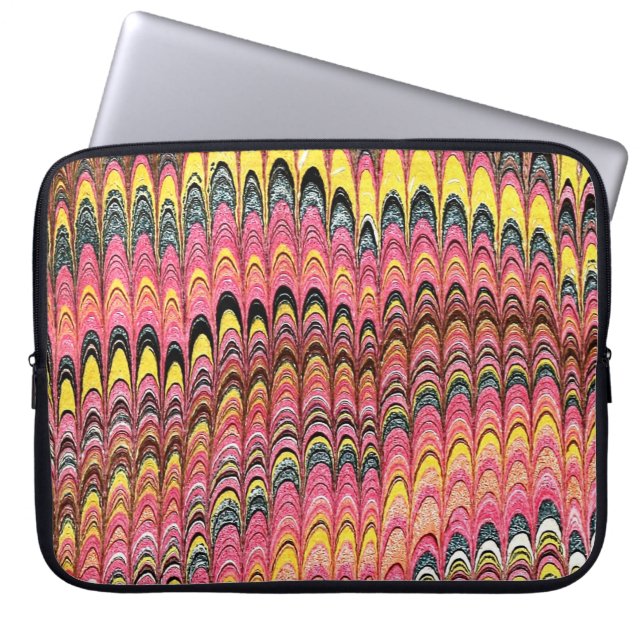 Färgfärgat viktorianskt marmorerat Pappert hölje Laptop Fodral (Framsidan)