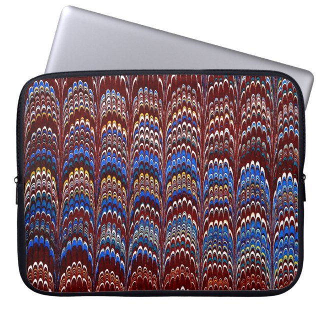 Färgfärgat viktorianskt marmorerat Pappert hölje Laptop Sleeve (Framsidan)