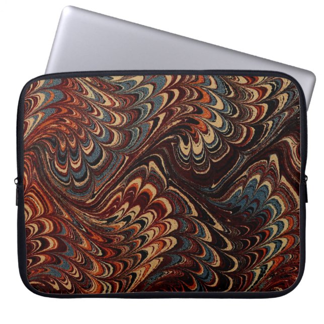 Färgfärgat viktorianskt marmorerat Pappert hölje Laptop Sleeve (Framsidan)