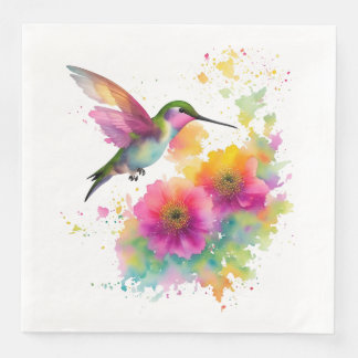 Färgfärgning av en hummingbird pappersservett