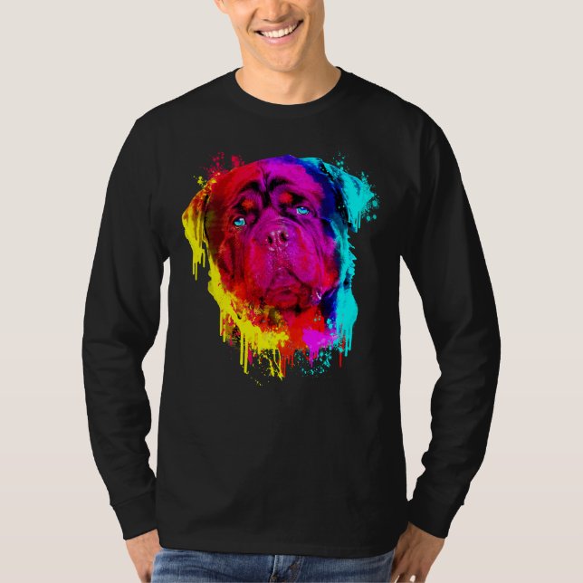Färgfärgning av Rottweiler Hand plockade T Shirt (Framsida)