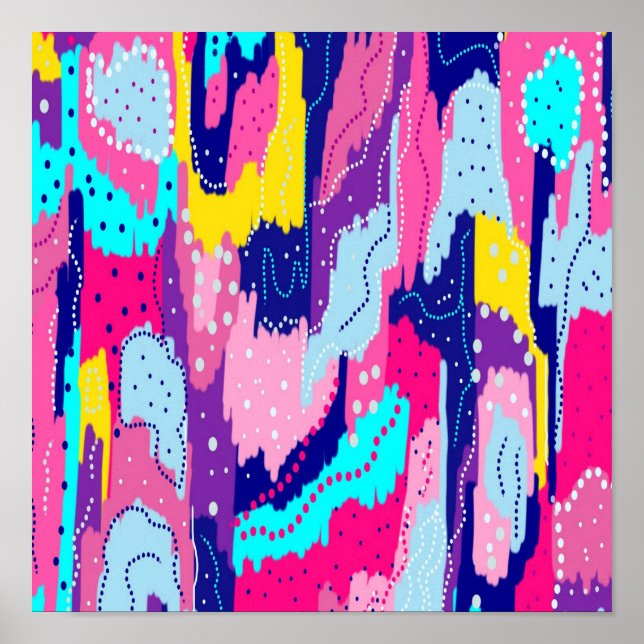 Färgfest abstrakt konst poster (Framsidan)