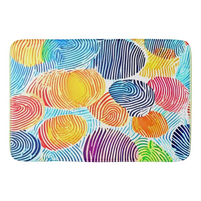 Färgfingeravtryck Mönster Badrumsmatta (Framsidan)