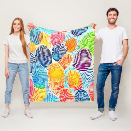 Färgfingeravtryck Mönster Fleecefilt