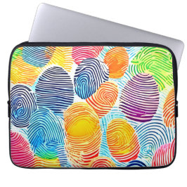 Färgfingeravtryck Mönster Laptop Fodral