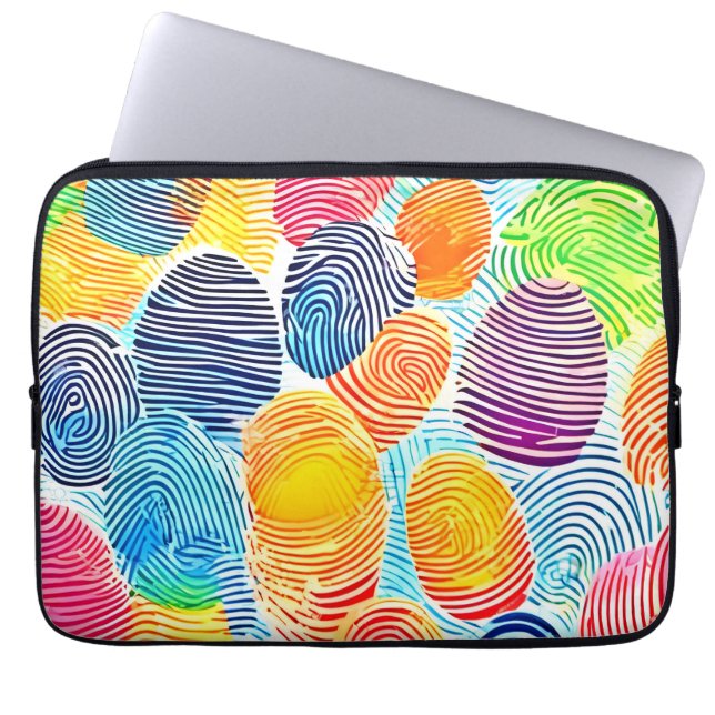 Färgfingeravtryck Mönster Laptop Fodral (Framsidan)