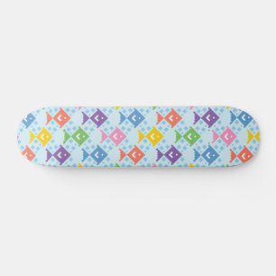 Färgfiskar i Mönster Mini Skateboard Bräda 18,5 Cm