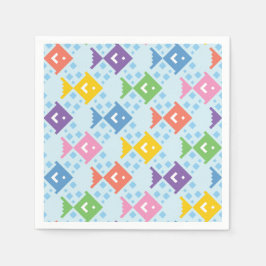 Färgfiskar i Mönster Pappersservett