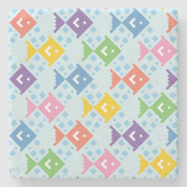 Färgfiskar i Mönster Stenunderlägg