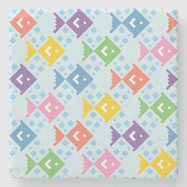 Färgfiskar i Mönster Stenunderlägg (Framsidan)