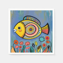 Färgfiskar i revet pappersservett