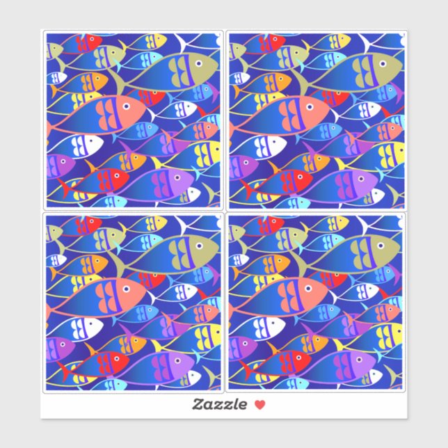 Färgfiskar Klistermärken (Ark)