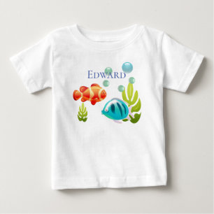 Färgfiskar med bubblor och Sjögräs T Shirt