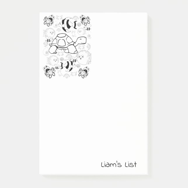 Färgfiske efter turtlar post-it block (Framsida)