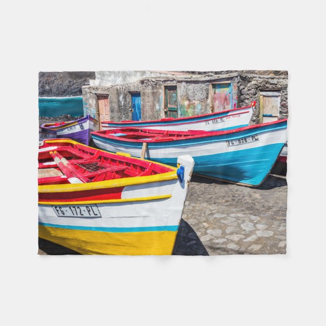 Färgfiskebåtar, Kap Verde Fleecefilt (Framsidan (Horisontell))