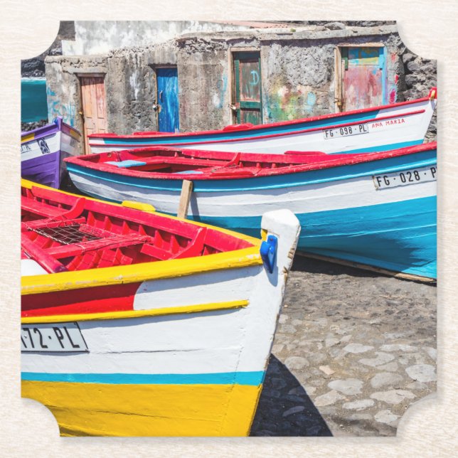 Färgfiskebåtar, Kap Verde Underlägg Papper (Framsida)