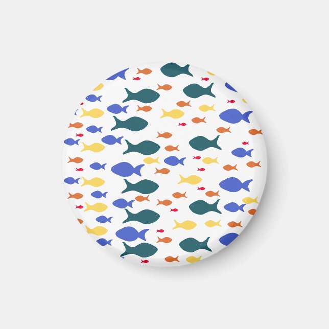 FärgfiskeSmå, 3,2 cm runda magneter (Framsidan)