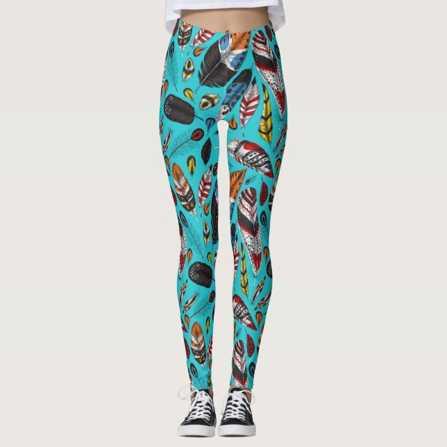 Färgfjädrar Leggings (Framsida)